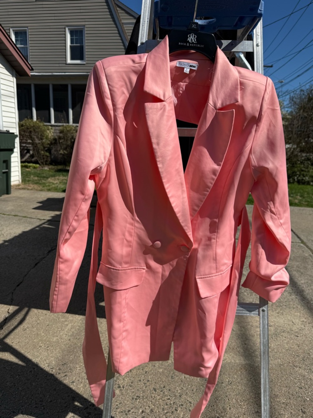 Fashion Nova Coral Pink Longline Blazer